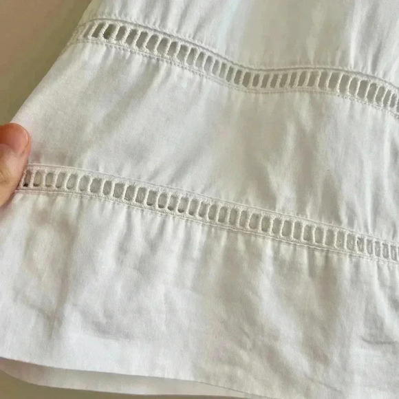 GAP White Flowy Airy Lattice Cutout A-Line Skirt, Minimalist Spring Skirt,Size 6 - Picture 7 of 16